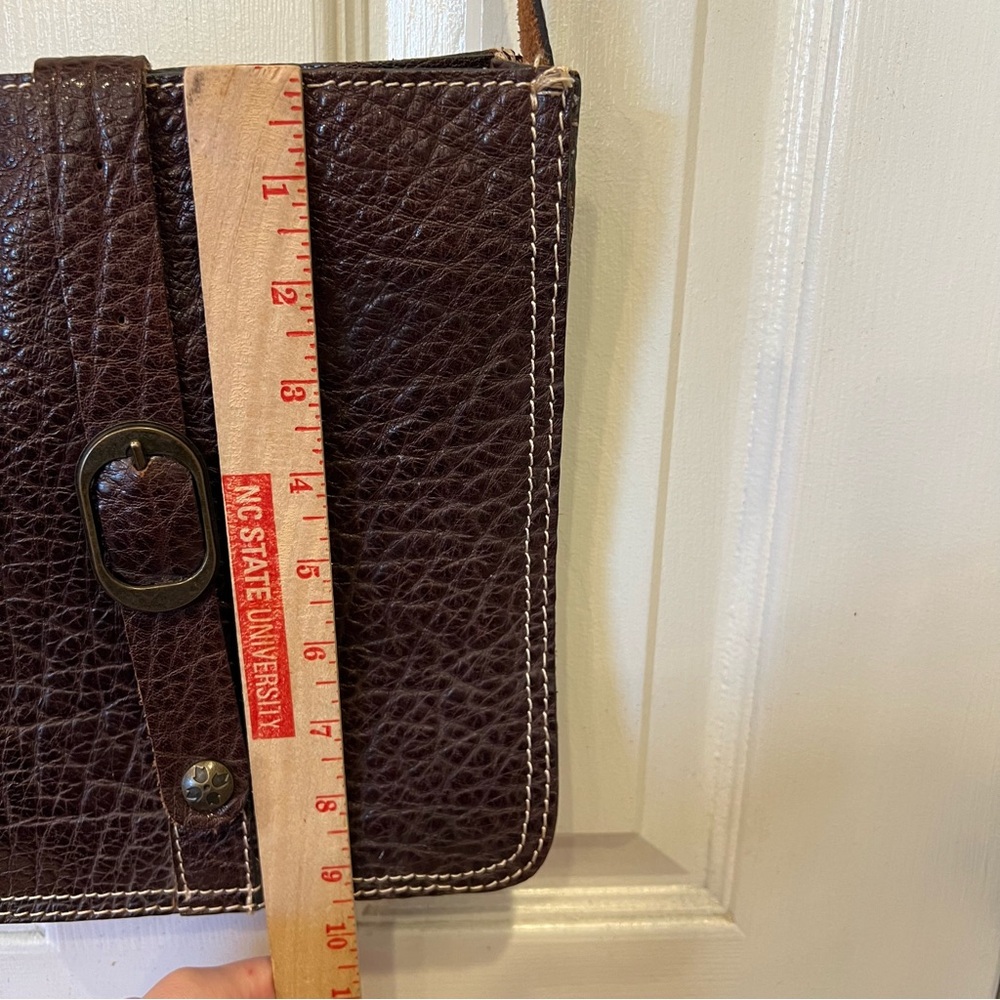 Patricia Nash Venezia Leather Pouch Genuine Leather Crossbody Brown Bag Purse - Picture 9 of 9